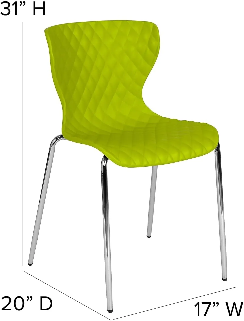 Flash Furniture 4 Pack Lowell Contemporary Design Citrus Green Plastic Stack Chair