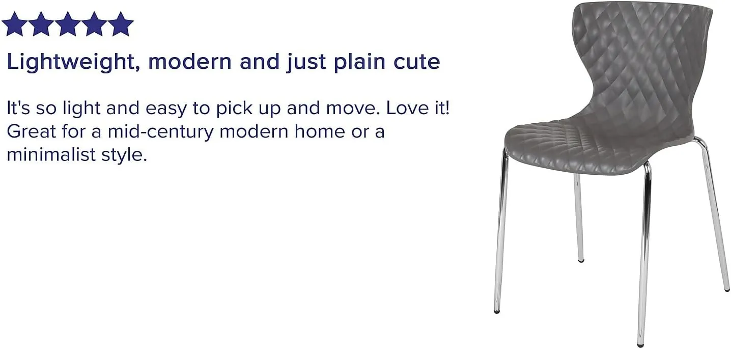 Flash Furniture 4 Pack Lowell Contemporary Design Gray Plastic Stack Chair
