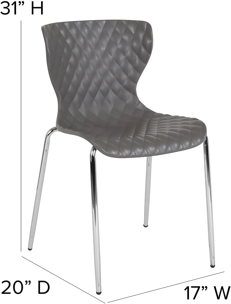 Flash Furniture 4 Pack Lowell Contemporary Design Gray Plastic Stack Chair