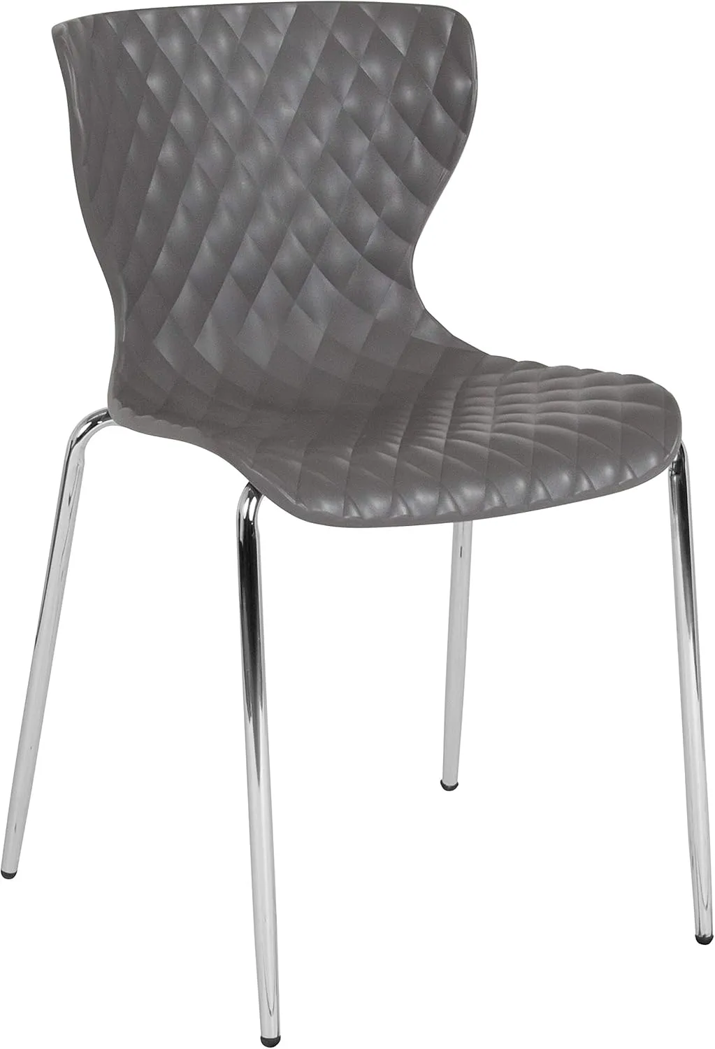 Flash Furniture 4 Pack Lowell Contemporary Design Gray Plastic Stack Chair