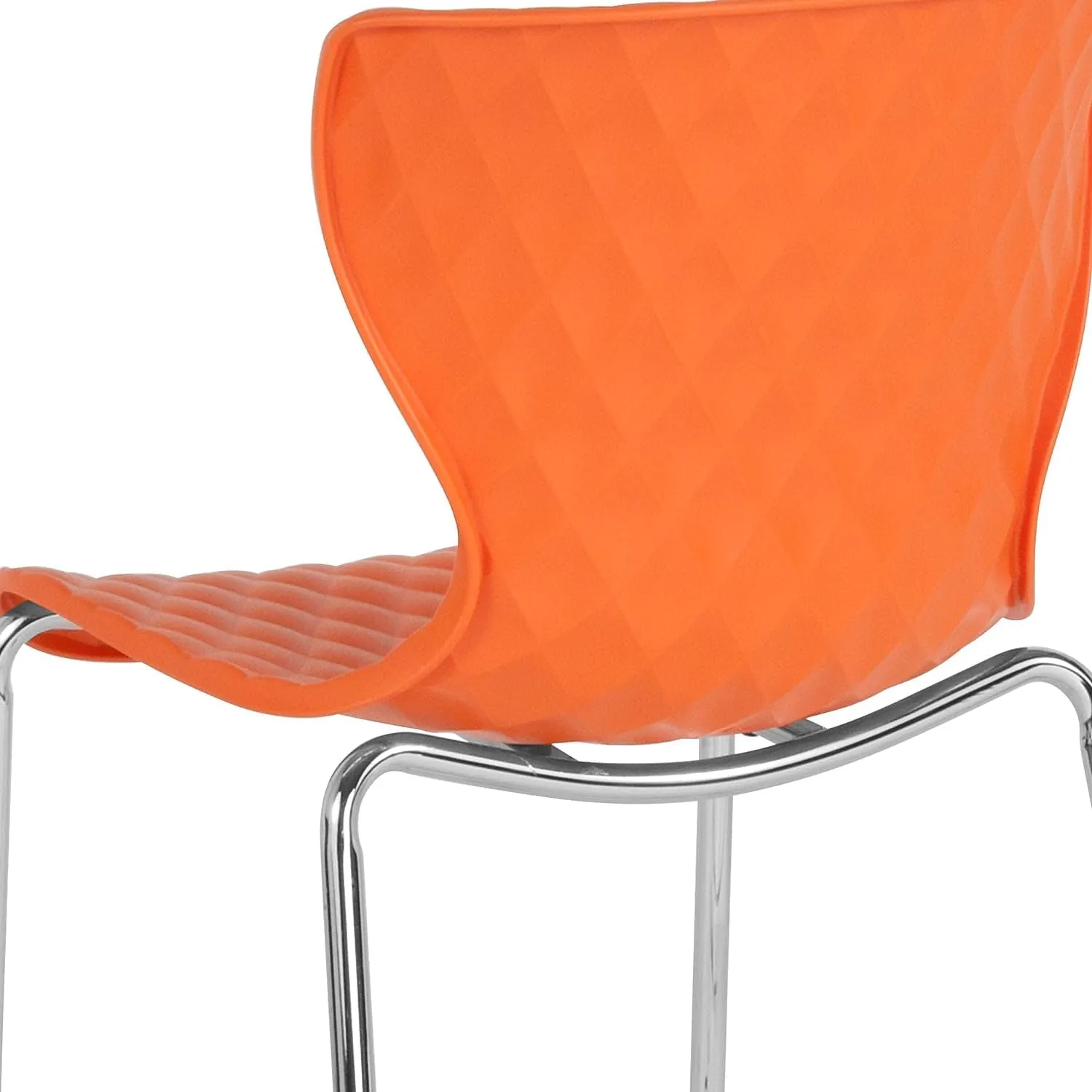 Flash Furniture 4 Pack Lowell Contemporary Design Orange Plastic Stack Chair