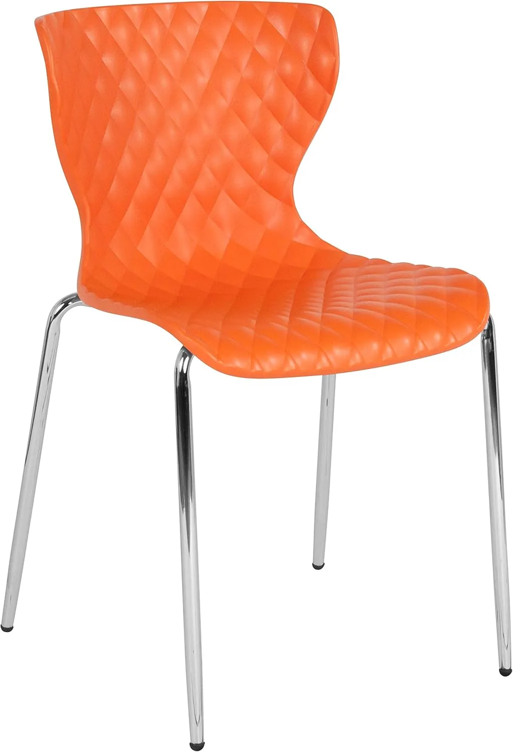 Flash Furniture 4 Pack Lowell Contemporary Design Orange Plastic Stack Chair