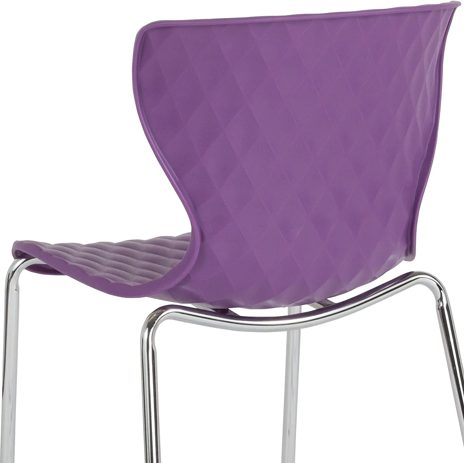 Flash Furniture 4 Pack Lowell Contemporary Design Purple Plastic Stack Chair