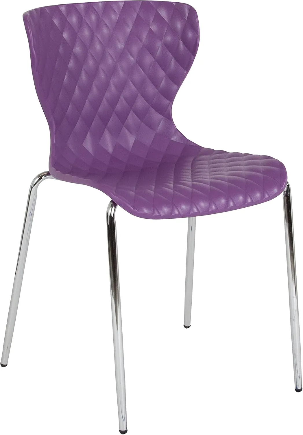 Flash Furniture 4 Pack Lowell Contemporary Design Purple Plastic Stack Chair