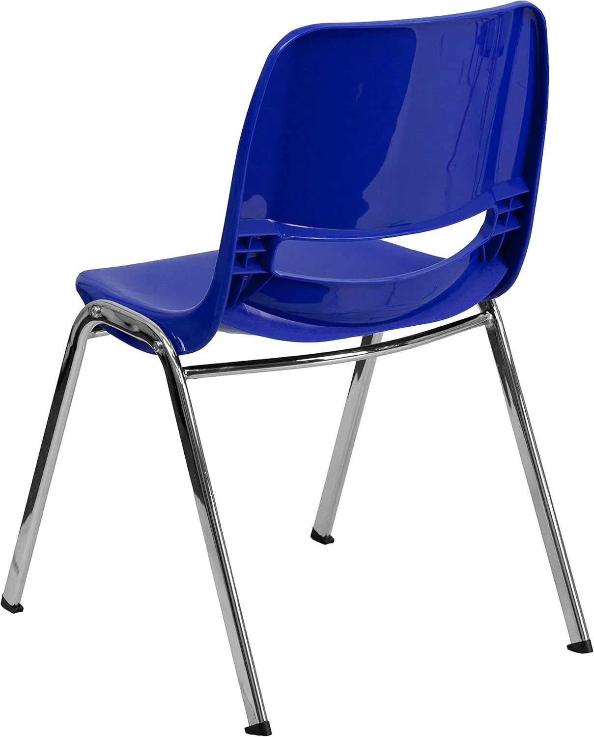Flash Furniture 5 Pack HERCULES Series 440 lb. Capacity Kid's Navy Ergonomic Shell Stack Chair with Chrome Frame and 14" Seat Height