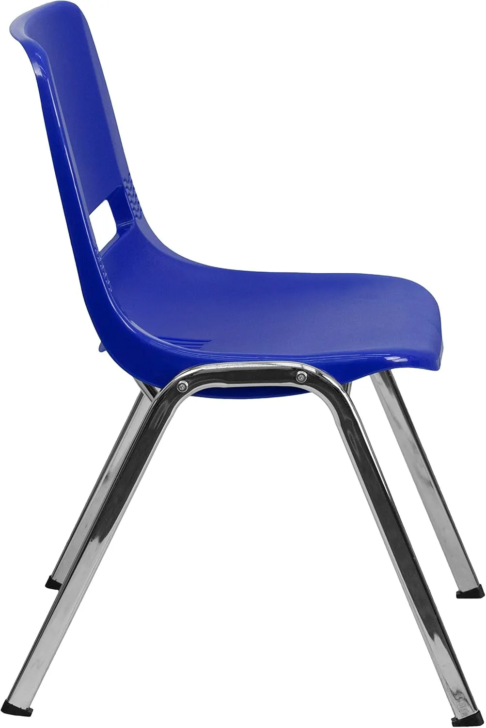 Flash Furniture 5 Pack HERCULES Series 440 lb. Capacity Kid's Navy Ergonomic Shell Stack Chair with Chrome Frame and 14" Seat Height