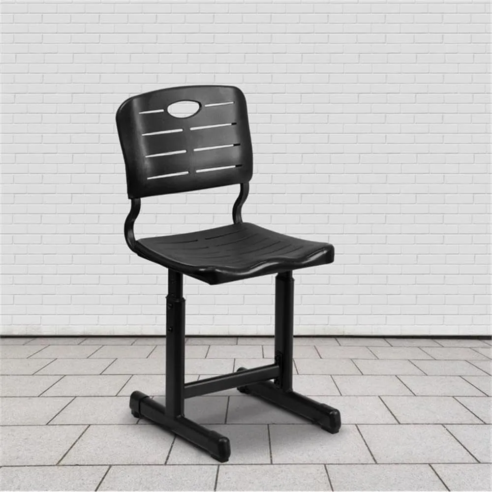 Flash Furniture Adjustable Height Black Student Chair with Black Pedestal Frame