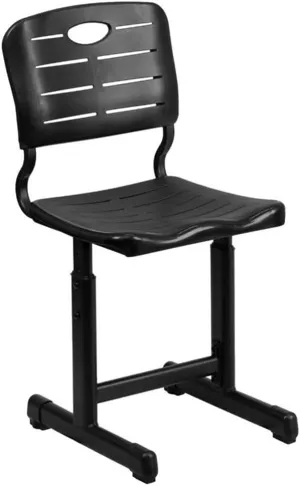 Flash Furniture Adjustable Height Black Student Chair with Black Pedestal Frame