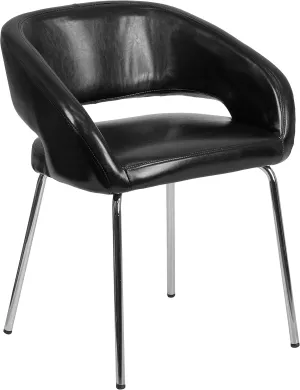 Flash Furniture Fusion Series Contemporary Black LeatherSoft Side Reception Chair