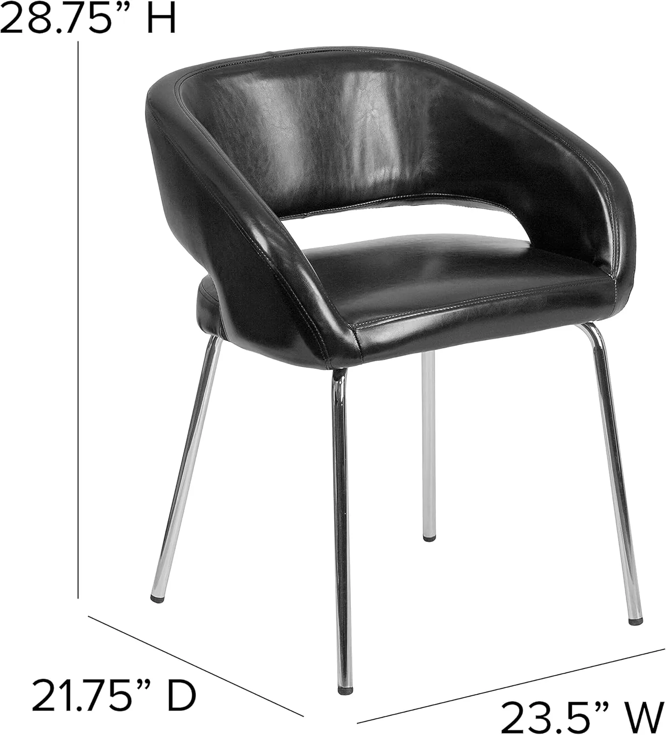 Flash Furniture Fusion Series Contemporary Black LeatherSoft Side Reception Chair