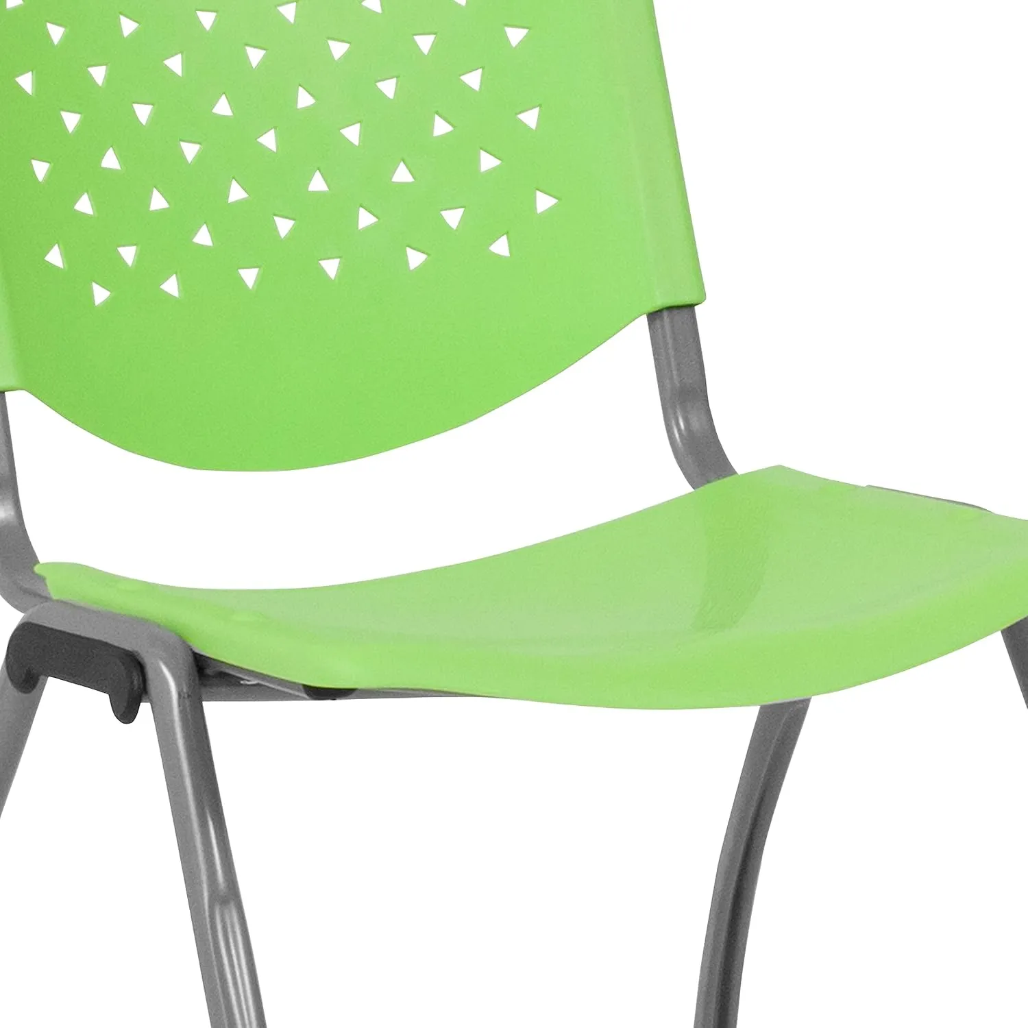 Flash Furniture HERCULES -5 Pack 880 lb. Capacity Green Plastic Stack Chair | Comfortable Seating with Durable Design
