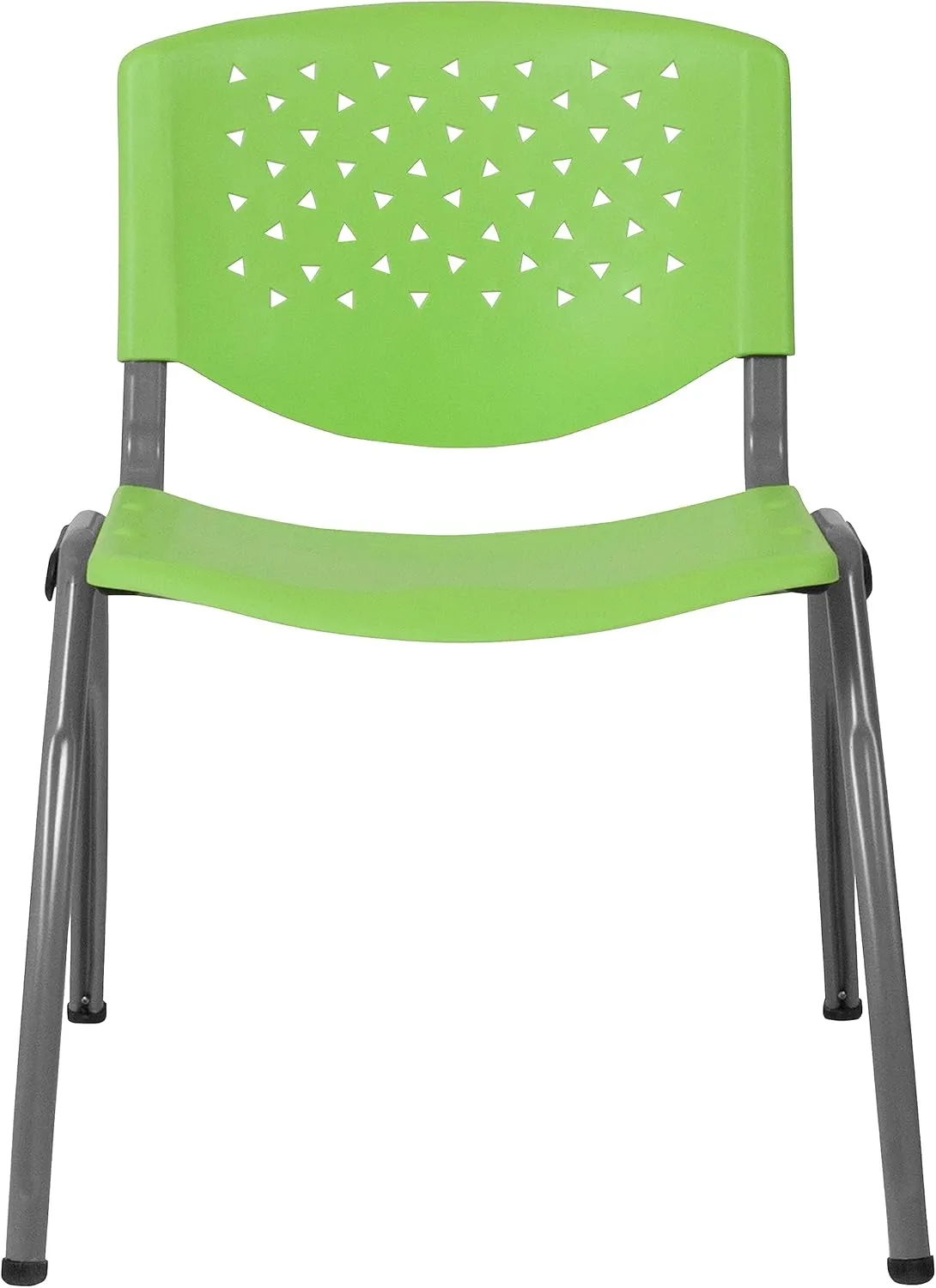 Flash Furniture HERCULES -5 Pack 880 lb. Capacity Green Plastic Stack Chair | Comfortable Seating with Durable Design
