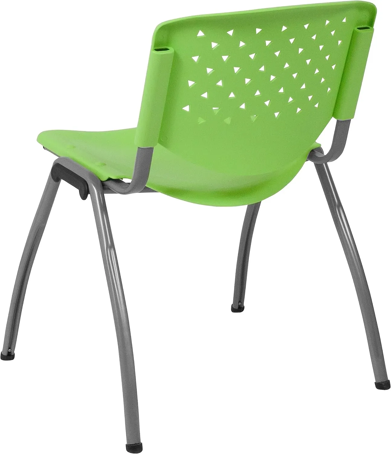 Flash Furniture HERCULES -5 Pack 880 lb. Capacity Green Plastic Stack Chair | Comfortable Seating with Durable Design