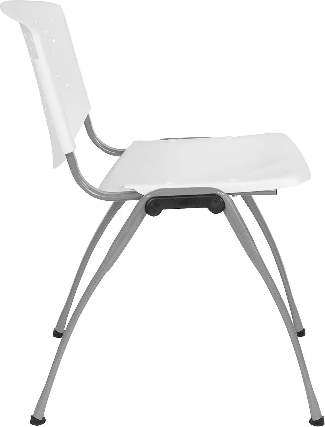 Flash Furniture HERCULES -5 Pack 880 lb. Capacity White Plastic Stack Chair | Comfortable Seating with Durable Design