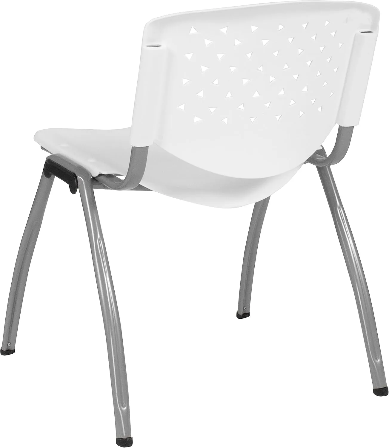 Flash Furniture HERCULES -5 Pack 880 lb. Capacity White Plastic Stack Chair | Comfortable Seating with Durable Design