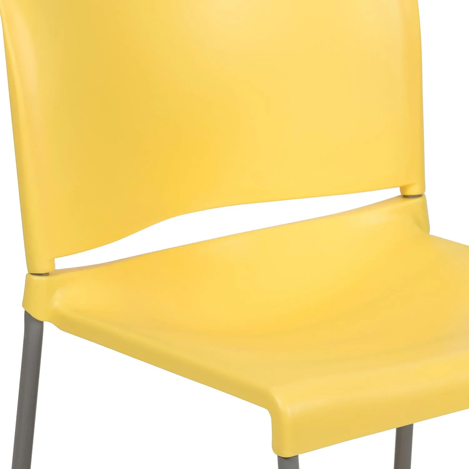 Flash Furniture HERCULES Series 5 Pack 880 lb. Capacity Yellow Full Back Contoured Stack Chair with Gray Powder Coated Sled Base