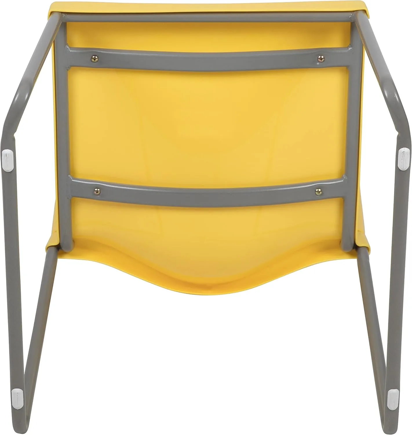 Flash Furniture HERCULES Series 5 Pack 880 lb. Capacity Yellow Full Back Contoured Stack Chair with Gray Powder Coated Sled Base