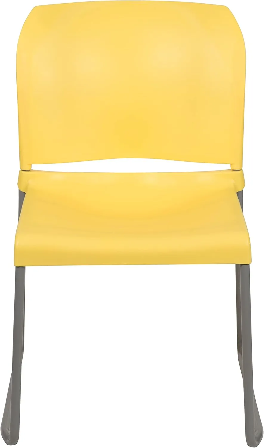 Flash Furniture HERCULES Series 5 Pack 880 lb. Capacity Yellow Full Back Contoured Stack Chair with Gray Powder Coated Sled Base