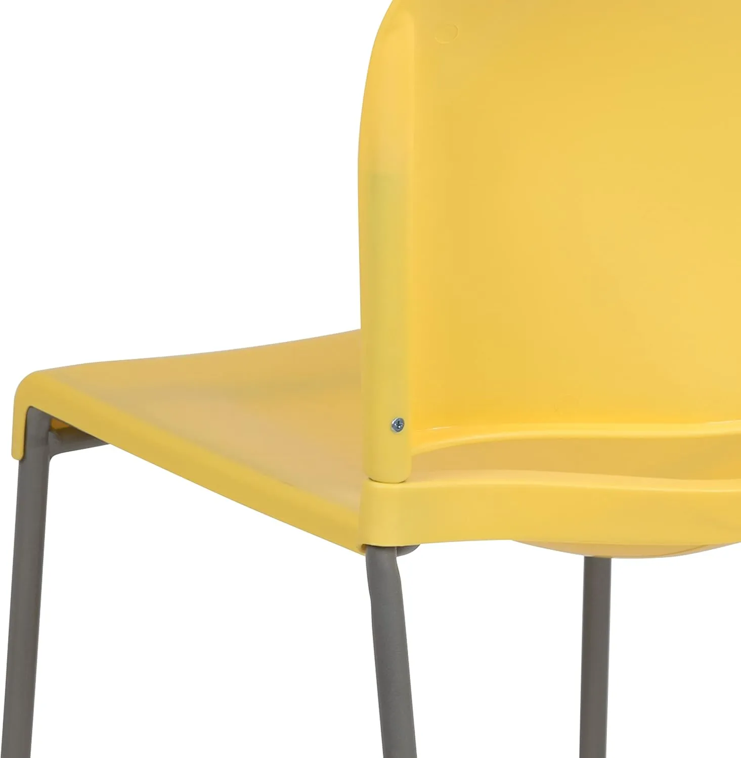 Flash Furniture HERCULES Series 5 Pack 880 lb. Capacity Yellow Full Back Contoured Stack Chair with Gray Powder Coated Sled Base