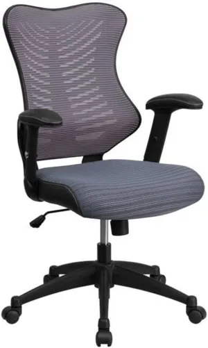 Flash Furniture Kale High Back Designer Gray Mesh Executive Swivel Ergonomic Office Chair with Adjustable Arms