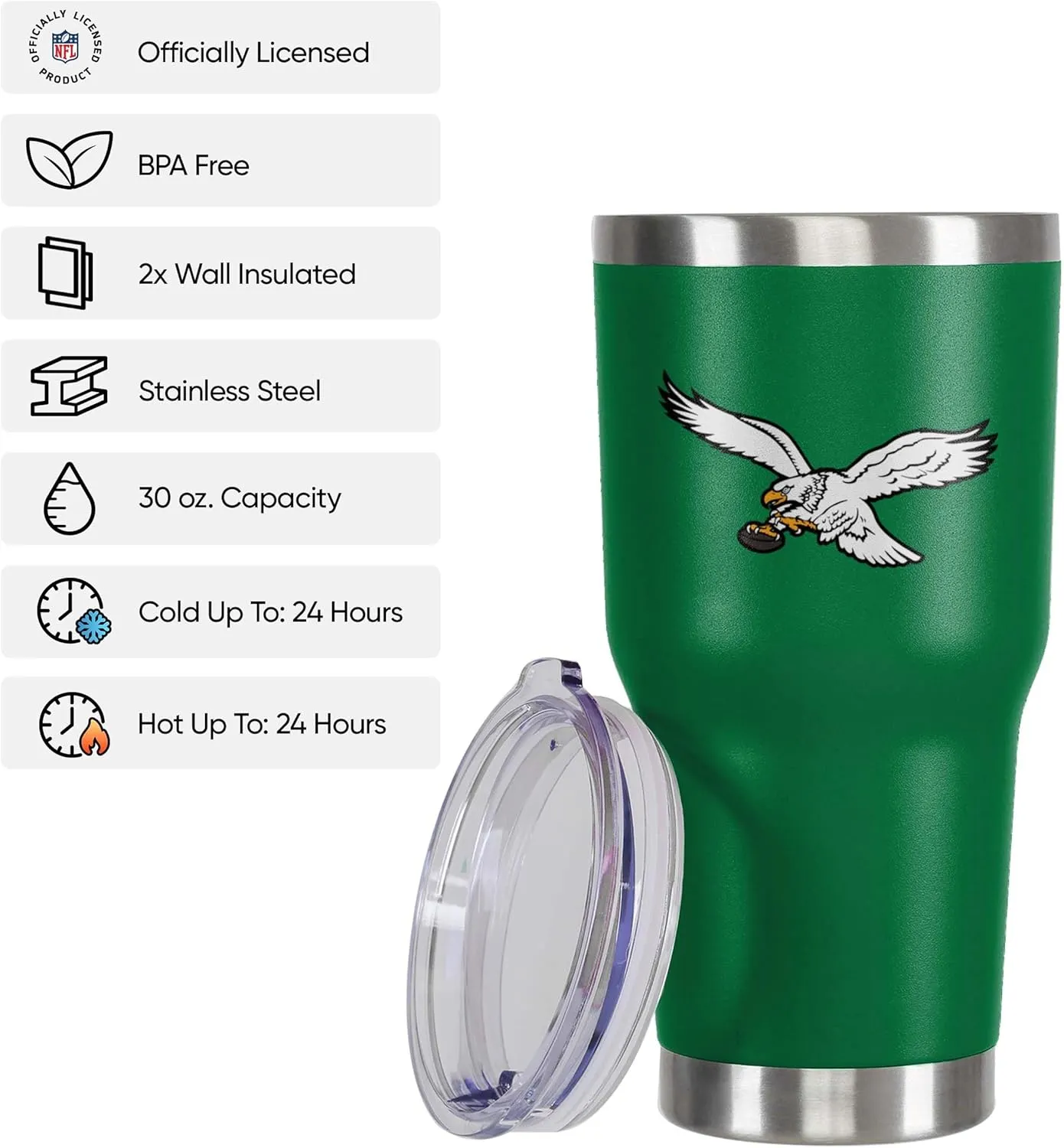 FOCO NFL unisex NFL Team Logo 30oz Insulated Stainless Steel Travel Mug Tumbler