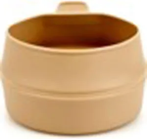 Fold-a-cup beige camping tableware