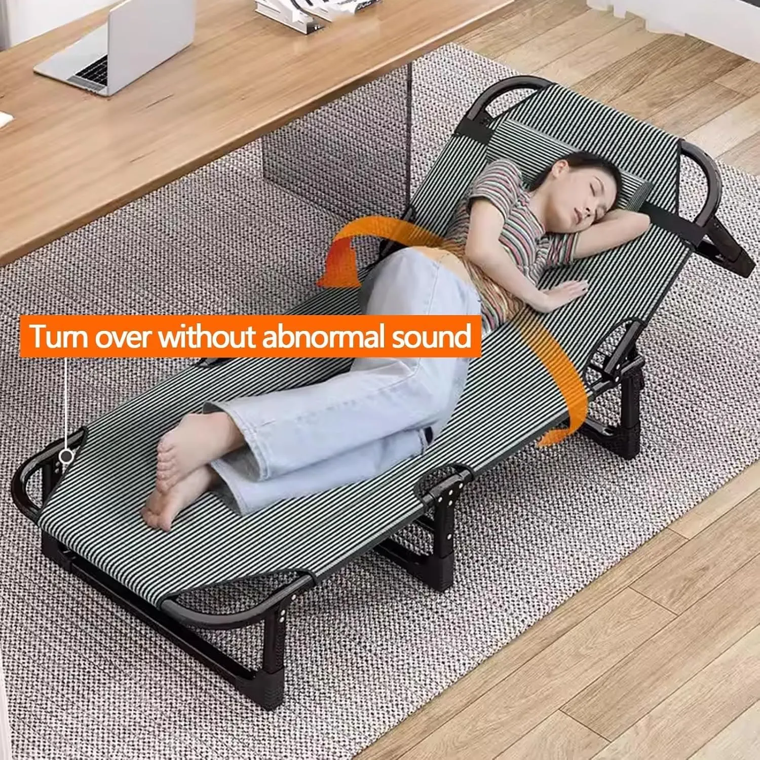 Foldable Camping Cot 4 Adjustment Levels Camping Cots for Adults Extra Wide Cots for Camping Load 551lb Portable Camping Cot
