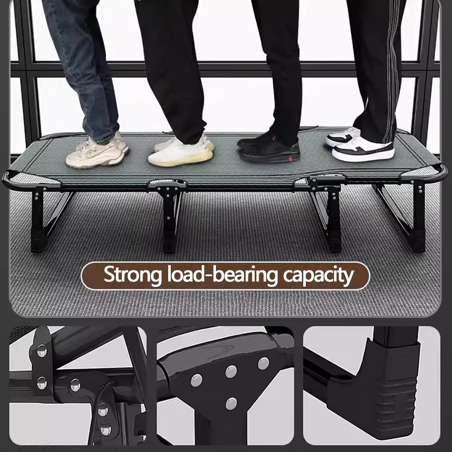 Foldable Camping Cot 4 Adjustment Levels Camping Cots for Adults Extra Wide Cots for Camping Load 551lb Portable Camping Cot