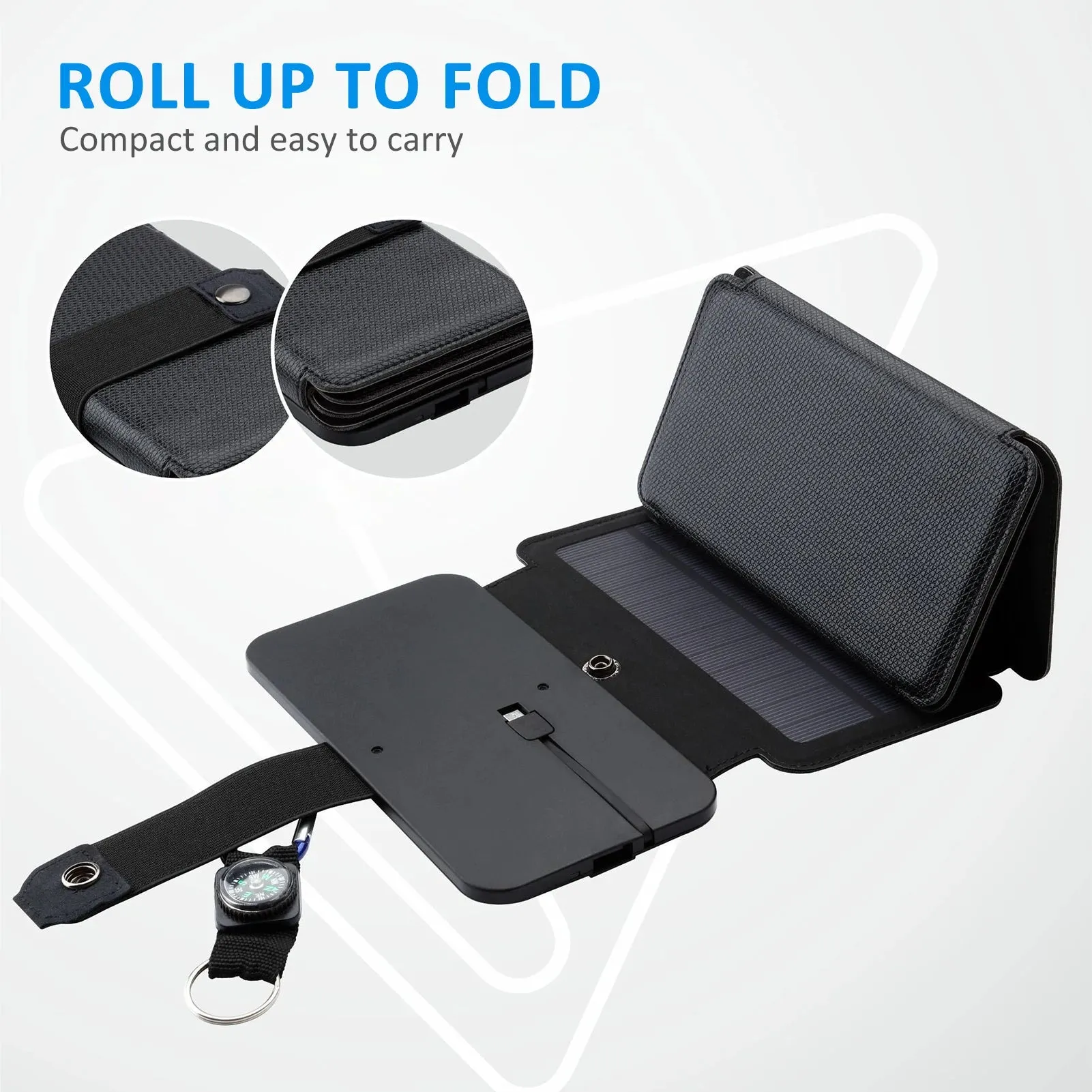 Foldable Solar Panel Charger 5V Waterproof Portable Mobile Power for Outdoor Camping Hiking