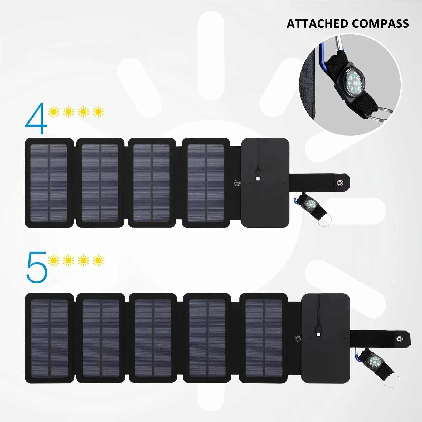 Foldable Solar Panel Charger 5V Waterproof Portable Mobile Power for Outdoor Camping Hiking