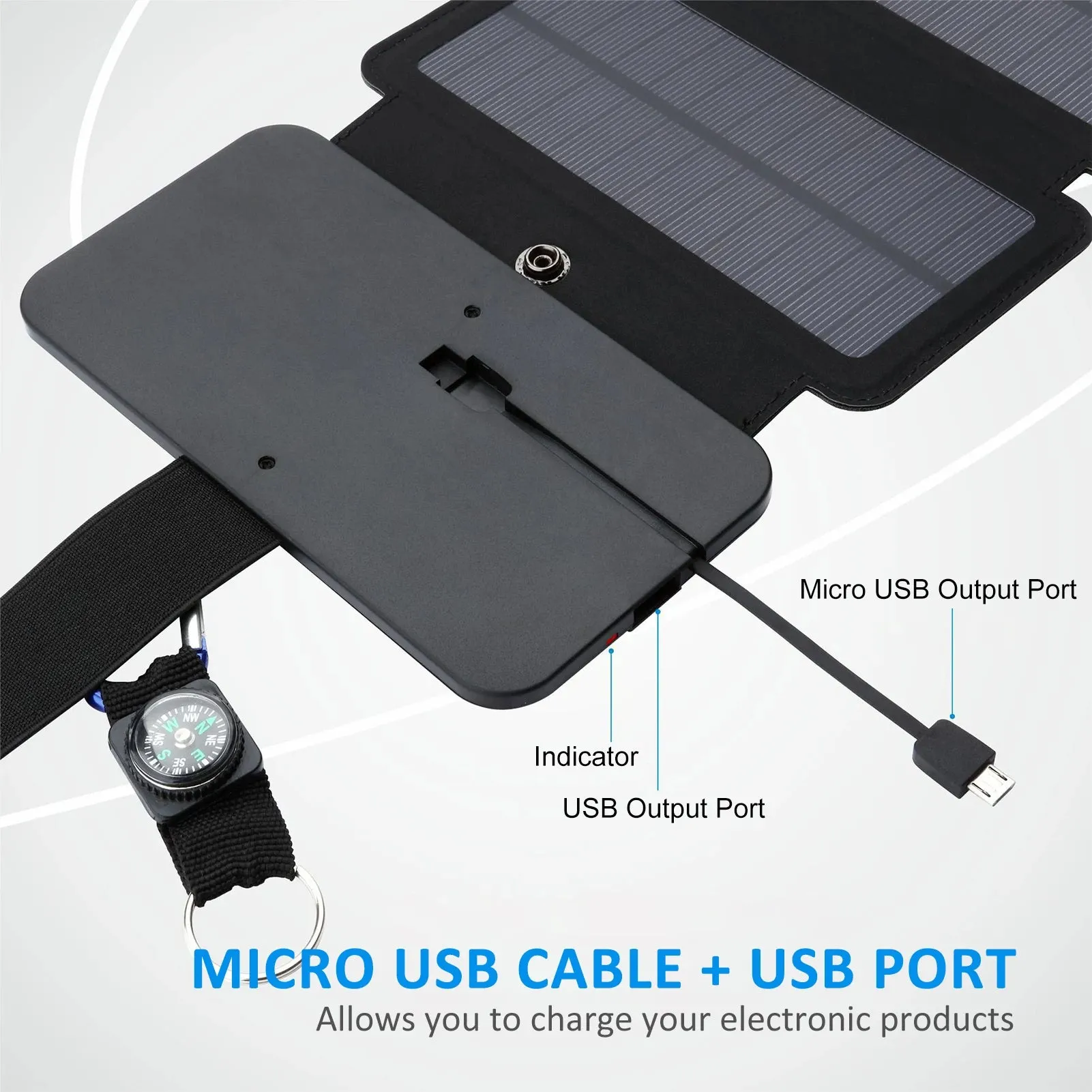 Foldable Solar Panel Charger 5V Waterproof Portable Mobile Power for Outdoor Camping Hiking
