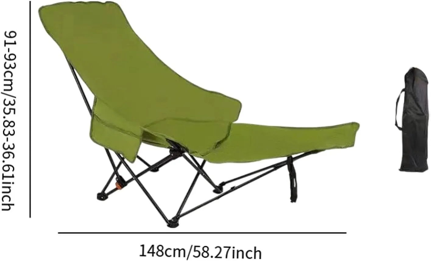 Folding Chaise Lounge Chair Lounger 3 Gear Adjustable Angle Recliner Reclining Chair for Park Pool Hiking Sports Sunbathing, Green
