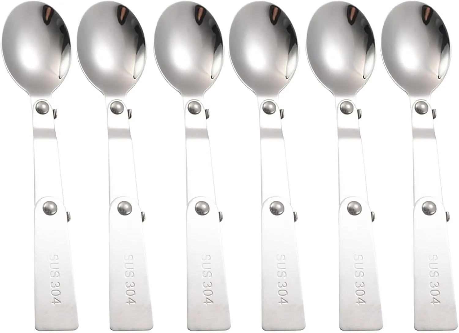 Folding Spoons 12Pcs Portable Folding Spoon Fork Set, 304 Stainless Steel Outdoor Portable Tableware Picnic Foldable Cutlery for Thermos Container Food Containers(Fork)