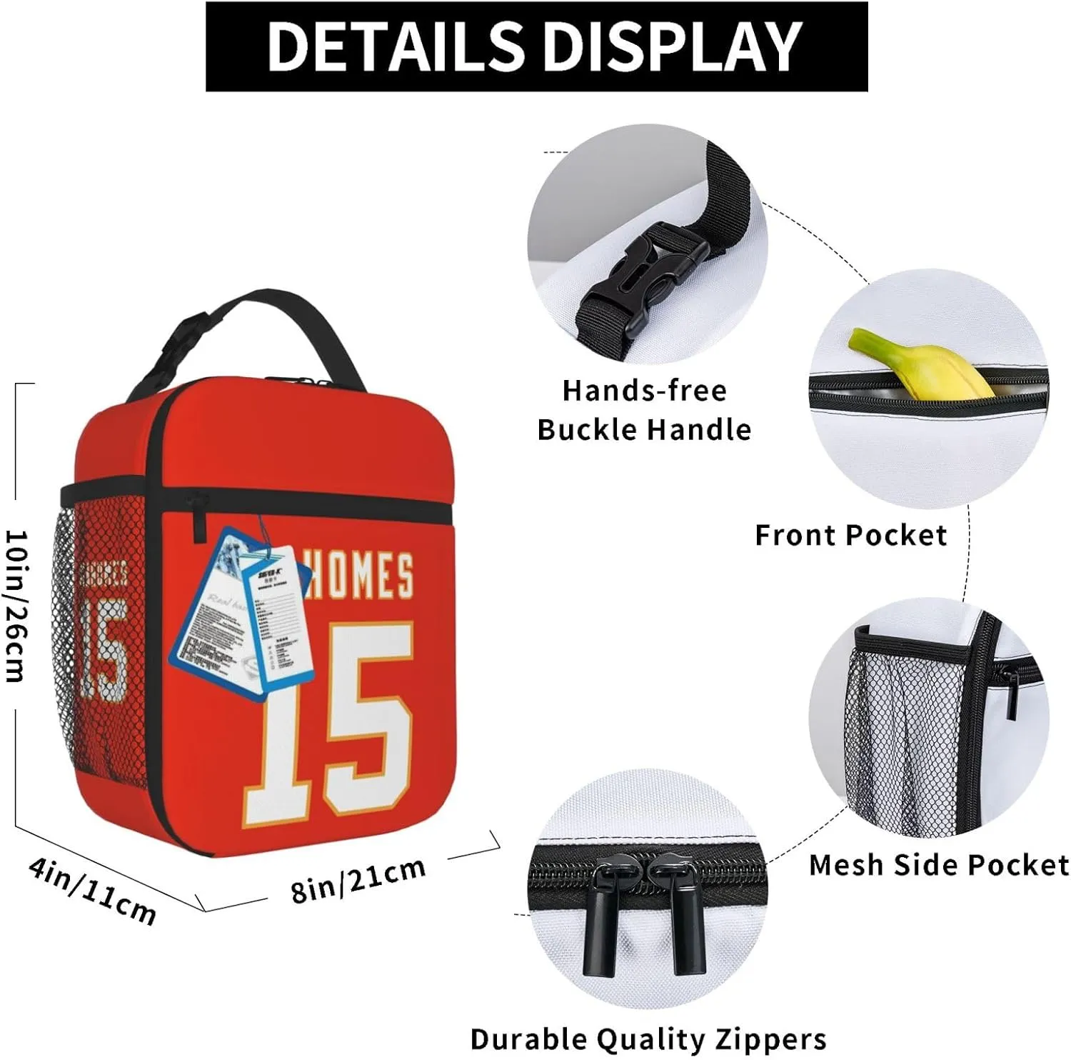 Football Insulated Lunch Bag For Women Men Insulated Lunch Box For Reusable Lunch Tote Portable Bag For Work, Picnic Or Travel