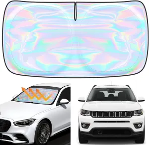 for Jeep Compass 2017-2024 Windshield Sun Shade Cover - Custom Fit Jeep Compass SunShade Foldable Front Window Sunshade Sun Visor Protector Block UV Rays Keep Your Car Cooler Car Accessories