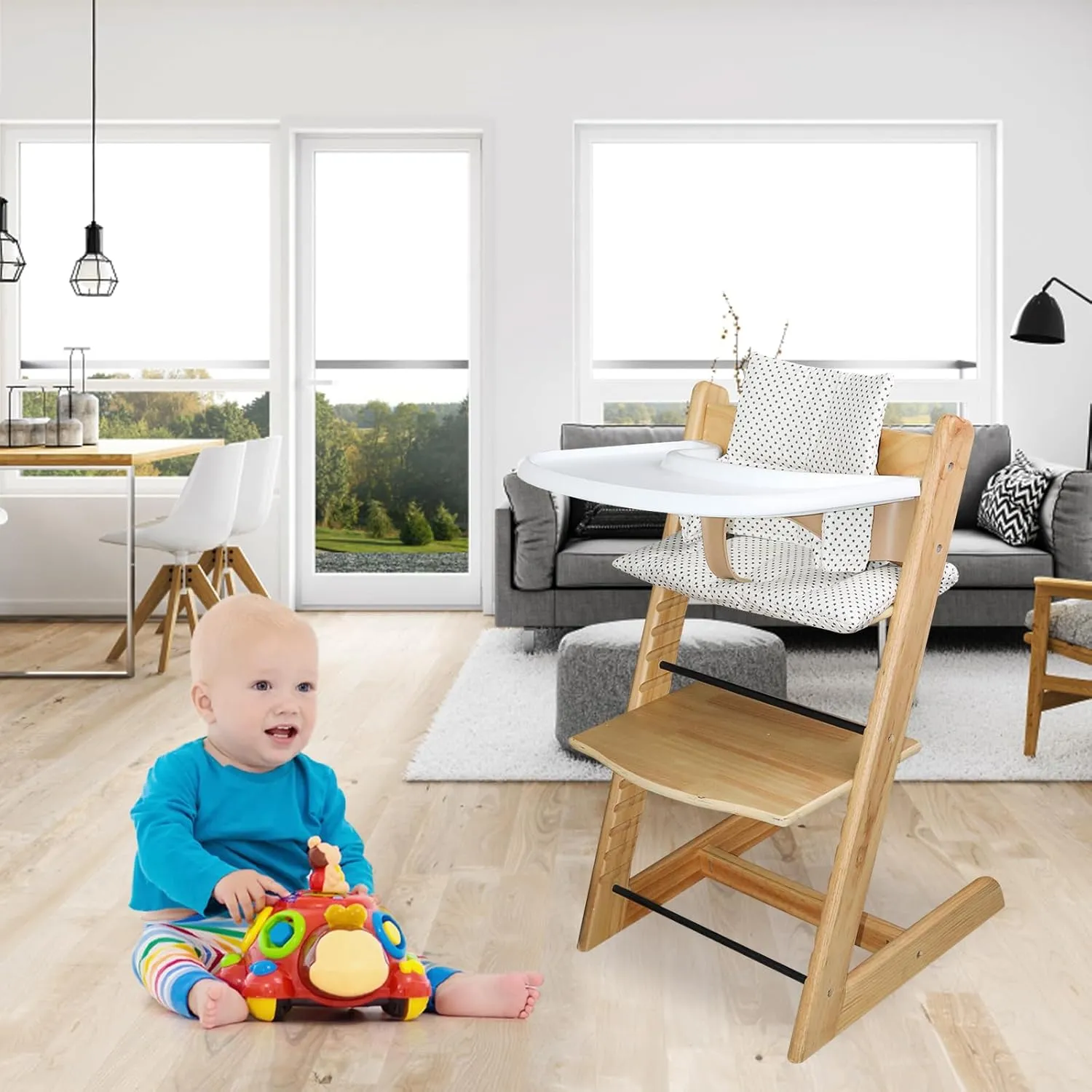For Tripp Trapp High Chair Cushion, Soft And Comfortable For Tripp Trapp High Chair Cushion, For Tripp Trapp Cushion Set Makes It Safer And More Comfortable For Baby To Sit On (Beige Little Star)