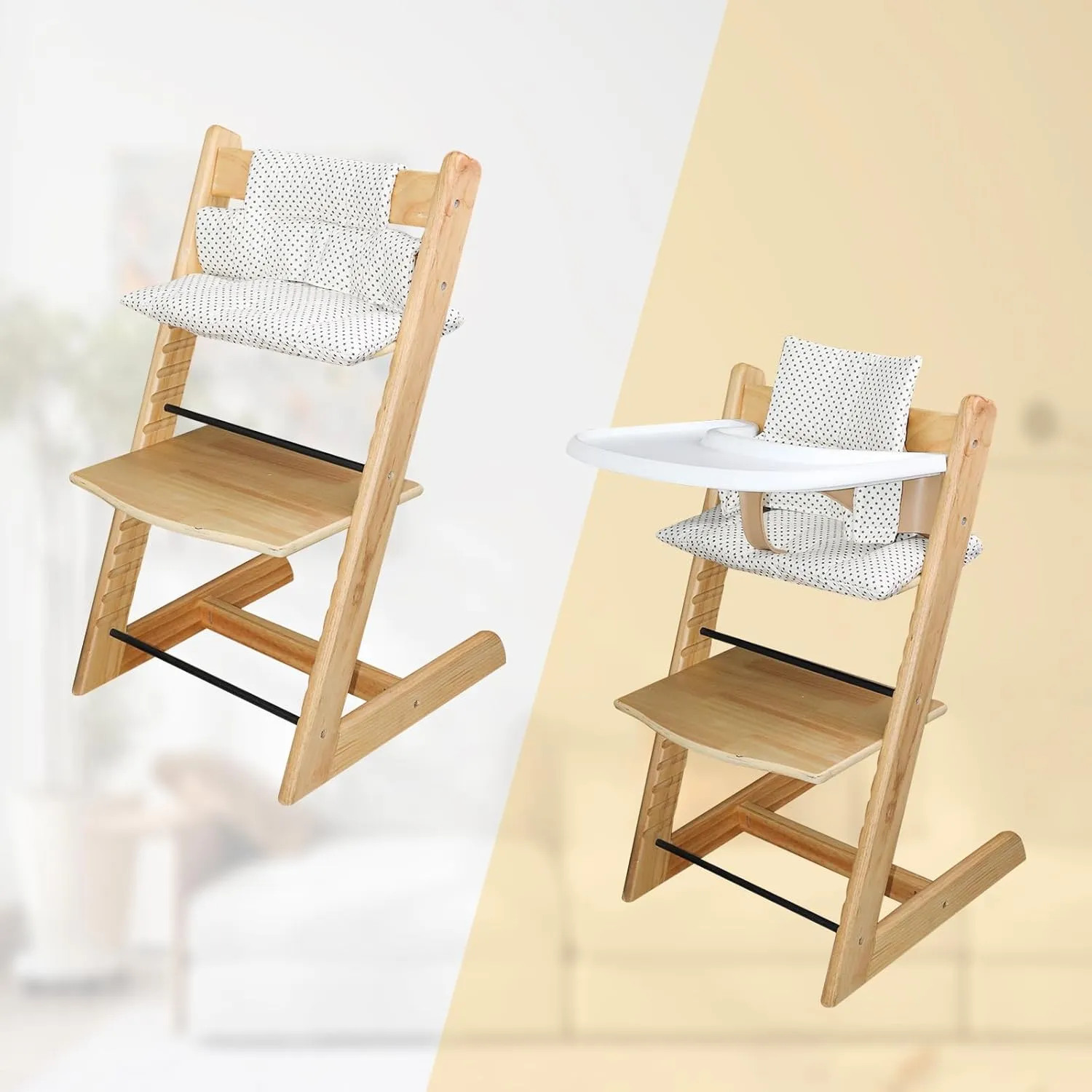 For Tripp Trapp High Chair Cushion, Soft And Comfortable For Tripp Trapp High Chair Cushion, For Tripp Trapp Cushion Set Makes It Safer And More Comfortable For Baby To Sit On (Beige Little Star)