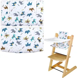 for Tripp Trapp High Chair Cushion, Soft and Comfortable for Tripp Trapp High Chair Cushion, for Tripp Trapp Cushion Set Makes It Safer and More Comfortable for Baby to Sit On (Cartoon Horse)