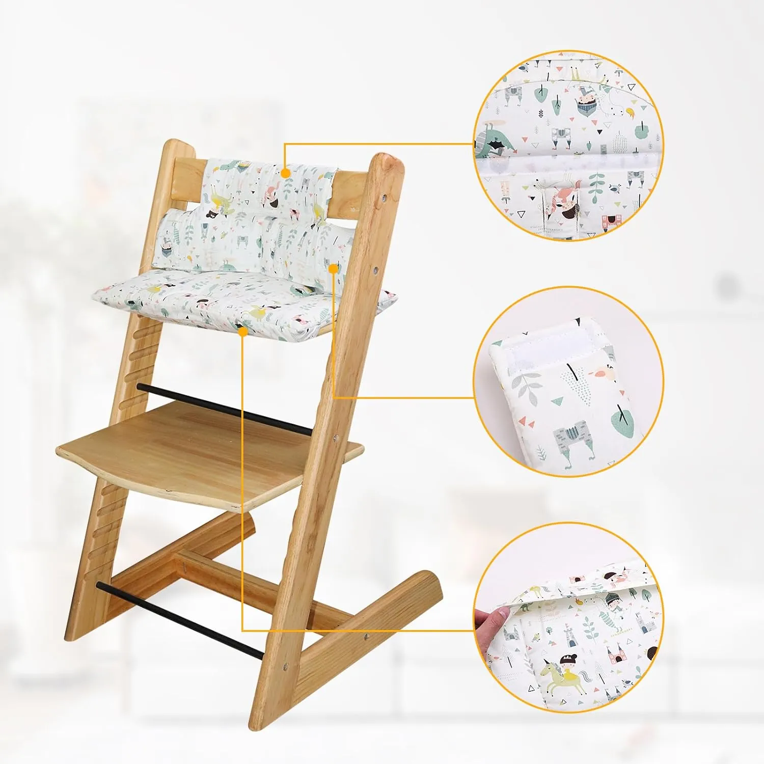 for Tripp Trapp High Chair Cushion, Soft and Comfortable for Tripp Trapp High Chair Cushion, for Tripp Trapp Cushion Set Makes It Safer and More Comfortable for Baby to Sit On (Fairy Forest)