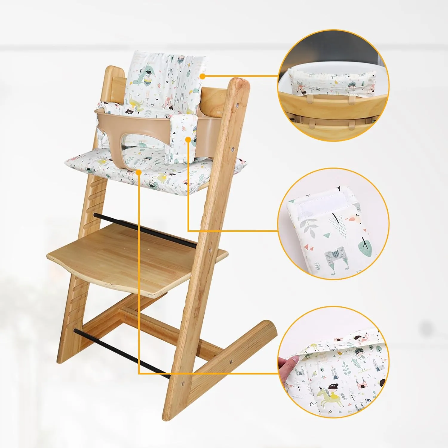for Tripp Trapp High Chair Cushion, Soft and Comfortable for Tripp Trapp High Chair Cushion, for Tripp Trapp Cushion Set Makes It Safer and More Comfortable for Baby to Sit On (Fairy Forest)