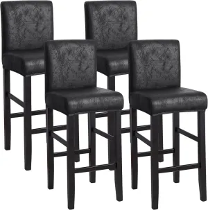 FORCHEER Bar Stool Chair Cover with Backs Set of 4 Bar Stool Seat Covers Rectangle Cafe Barstool Slipcover Square Removable Furniture Chair Seat Cover Elastic Bottom (4PC,Black)