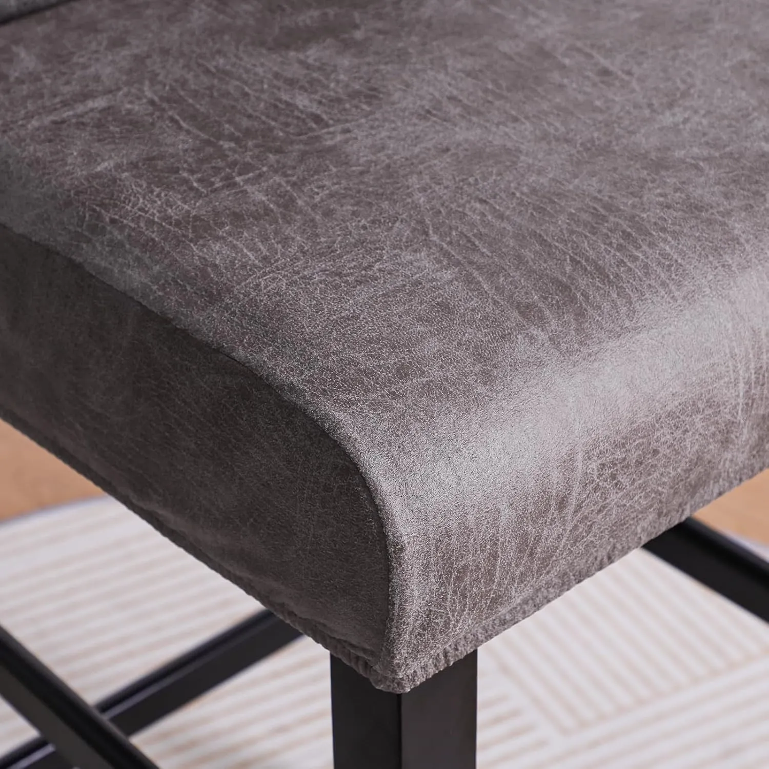 FORCHEER Bar Stool Chair Cover with Backs Set of 4 Hot Stamping Process Dining Chair Slipcovers Cafe Barstool Slipcover Square Removable Furniture Chair Seat Cover Elastic Bottom (4PC,Light Grey)