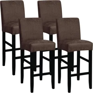 FORCHEER Bar Stool Chair Cover with Backs Set of 4 Hot Stamping Processr Dining Chair Slipcovers Cafe Barstool Slipcover Square Removable Furniture Chair Seat Cover Elastic Bottom (4PC,Coffee)