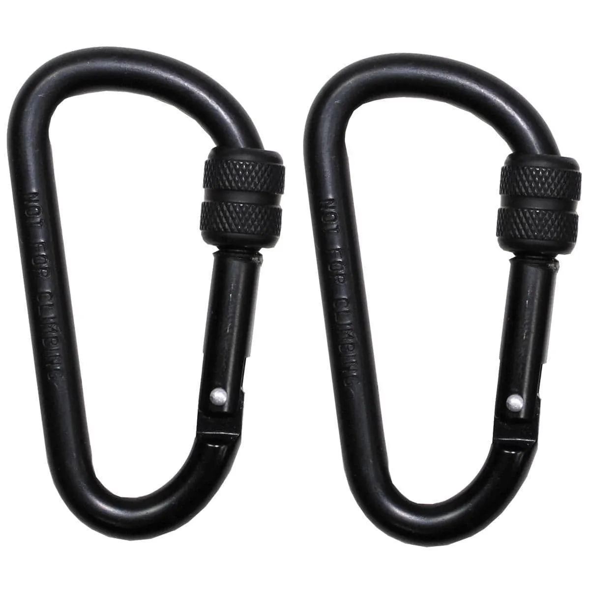 Fox Carabiner 8mm x 8cm Black screw lock 2 pack