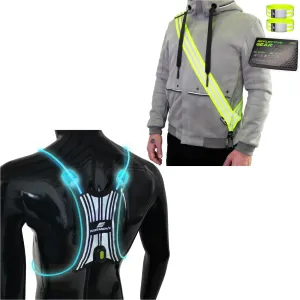 FREEMOVE Spider Illuminated Reflective Vest   Reflective Sash with 2 Bands - Yellow