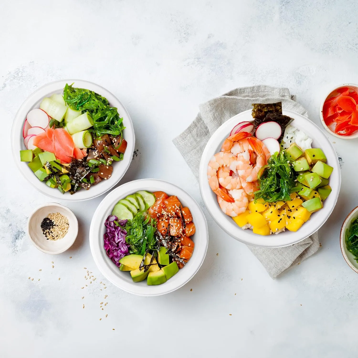 Freshware Paper Bowls - Disposable 32 oz Soup Bowl, 500-Pack Biodegradable Sugarcane Fiber Serving Bowls - Heavy Duty Bagasse for Hot Food Plates - Microwave & Freezer Safe, Stackable Dinnerware