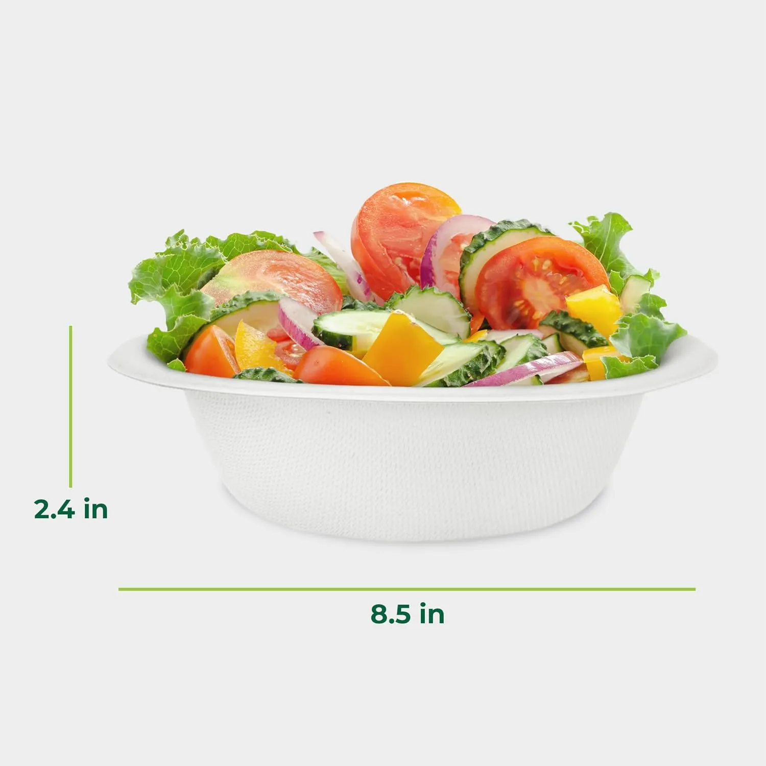 Freshware Paper Bowls - Disposable 32 oz Soup Bowl, 500-Pack Biodegradable Sugarcane Fiber Serving Bowls - Heavy Duty Bagasse for Hot Food Plates - Microwave & Freezer Safe, Stackable Dinnerware