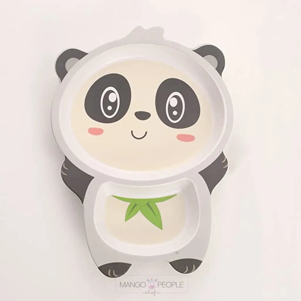 Fun, Cute and Attractive Cartoon Animal Print  Feeding Set for Kids made of Bamboo Fiber 5-Piece
