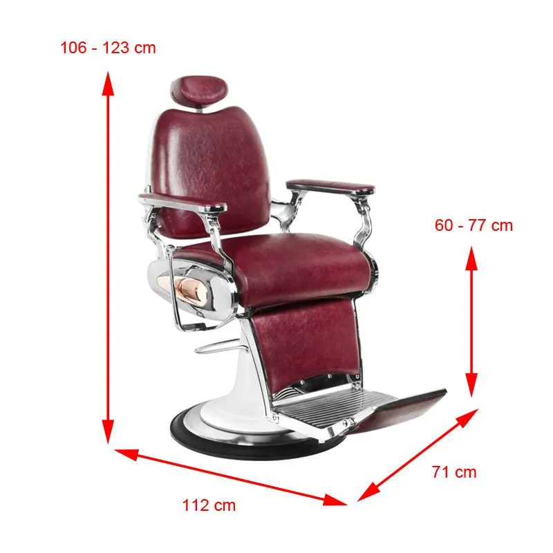 Gabbiano Barber Chair Moto Style Burgundy