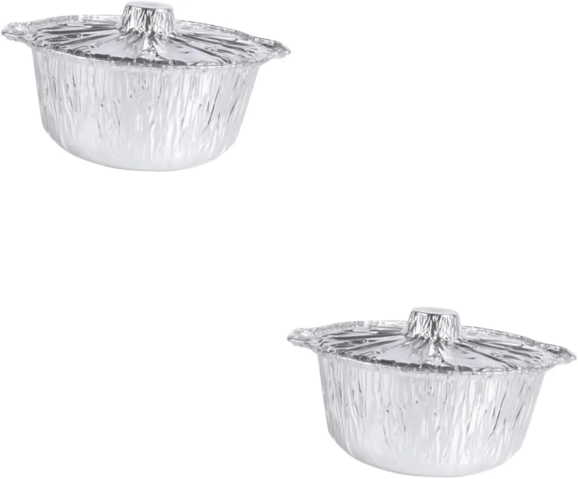 GANAZONO 2pcs Portable Camping Pot Lid Convenient Multi-Function Pan for Outdoor Cooking Capacity Lightweight and Picnic Supply and BBQ Accessory